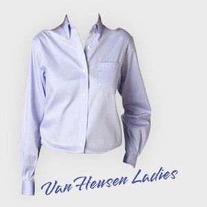 Van Heusen V0110 Ladies' Long-Sleeve Blended Pinpoint Oxford